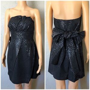 LAILA Fan Origami Strapless Bow Back Mini Dress
